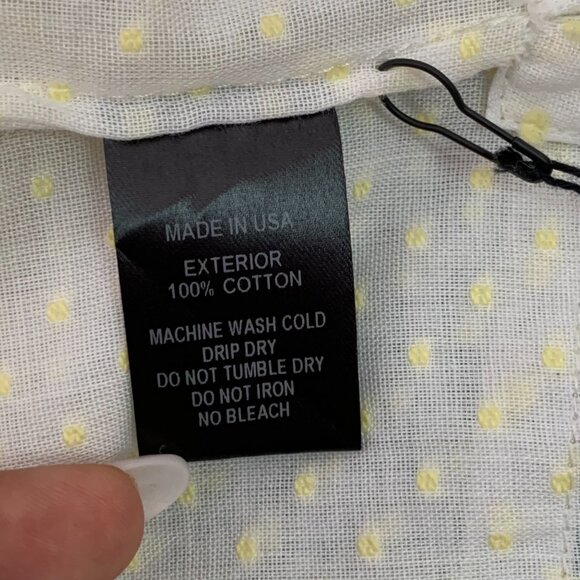 Lisa Marie Fernandez Women's Cream Yellow Polka Dot Long Sleeve Coverup Dress - Picture 13 of 13